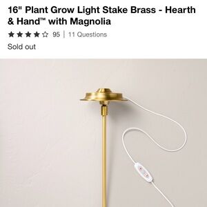 Hearth & Hand Brass Finish Plant Grow Light Stake 16’’ in Gold